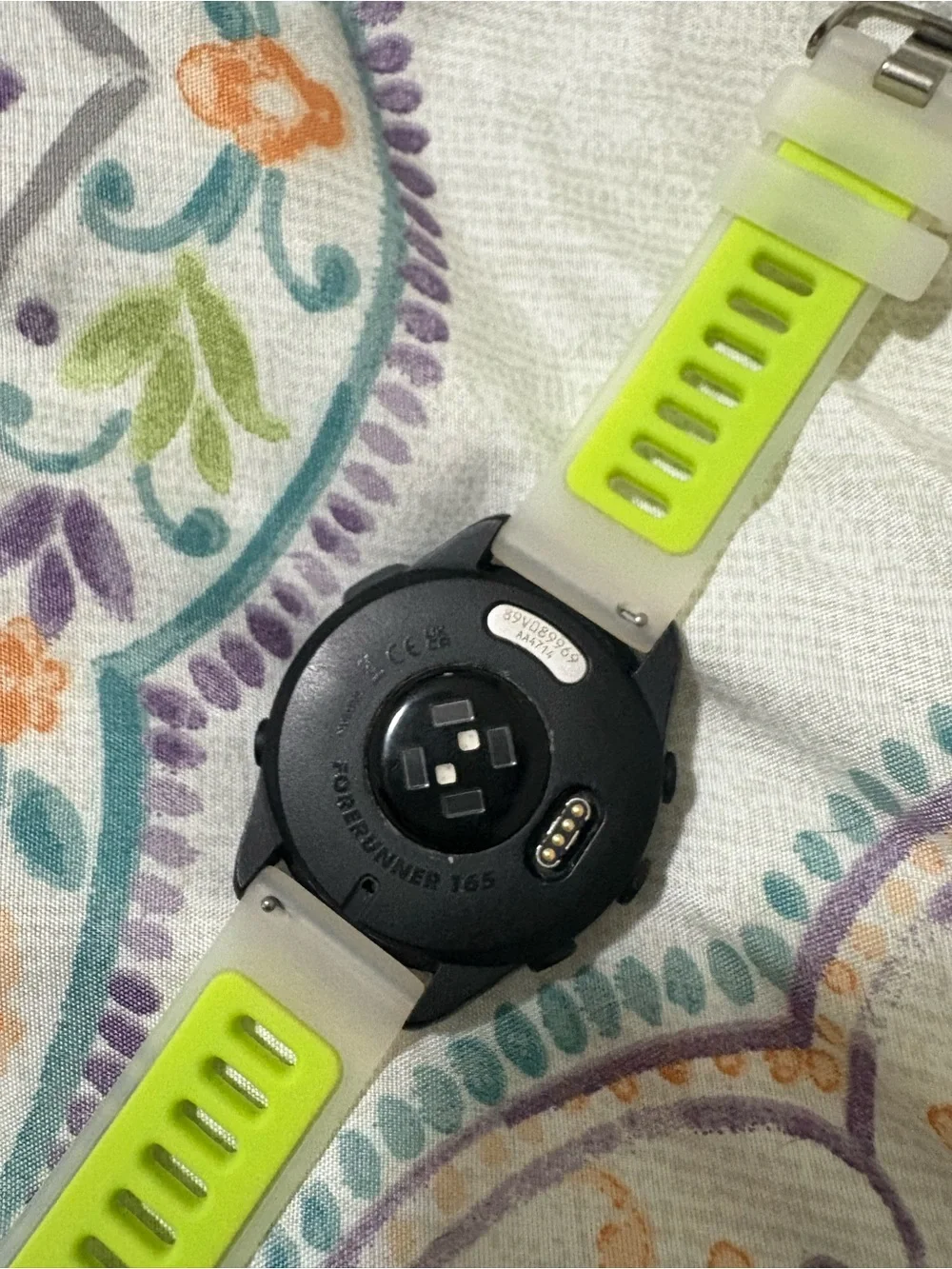 Garmin Black Forerunner 165 Smartwatch with Lime Green Accent